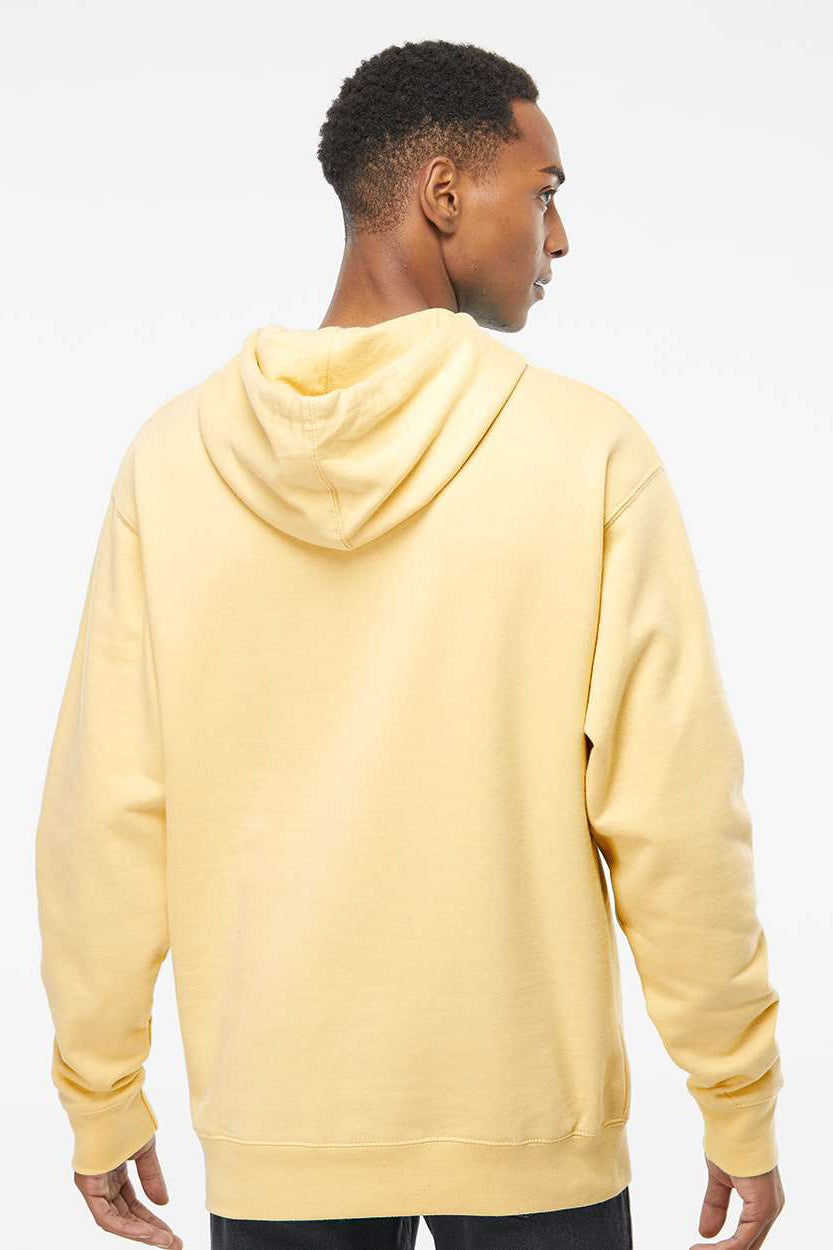 Independent Trading Company SS4500 Mens Hooded Sweatshirt Hoodie w/ Pouch Pocket Light Yellow Model Back