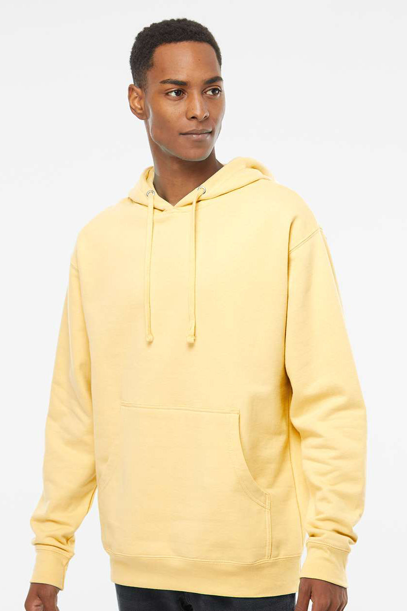 Independent Trading Company SS4500 Mens Hooded Sweatshirt Hoodie w/ Pouch Pocket Light Yellow Model Front