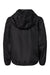 Independent Trading Company EXP24YWZ Youth Wind & Water Resistant Full Zip Windbreaker Hooded Jacket Black Flat Back