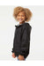 Independent Trading Co. EXP24YWZ Youth Full Zip Windbreaker Hooded Jacket Black Model Side