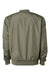 Independent Trading Co. EXP52BMR Mens Full Zip Bomber Jacket Army Green Flat Back