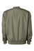 Independent Trading Company EXP52BMR Mens Water Resistant Full Zip Bomber Jacket Army Green Flat Back