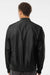 Independent Trading Company EXP52BMR Mens Water Resistant Full Zip Bomber Jacket Black Model Back
