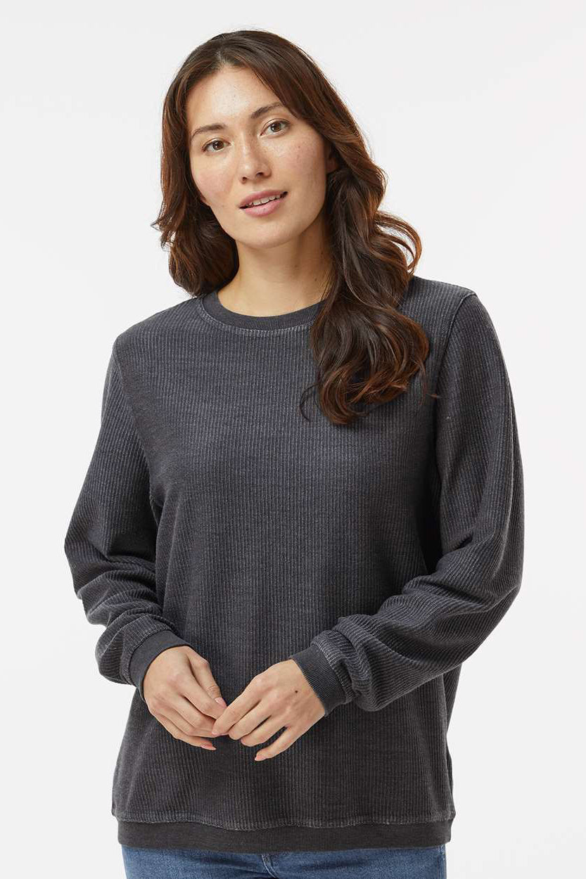 Boxercraft D02 Mens Corduroy Crewneck Sweatshirt Black Model Front