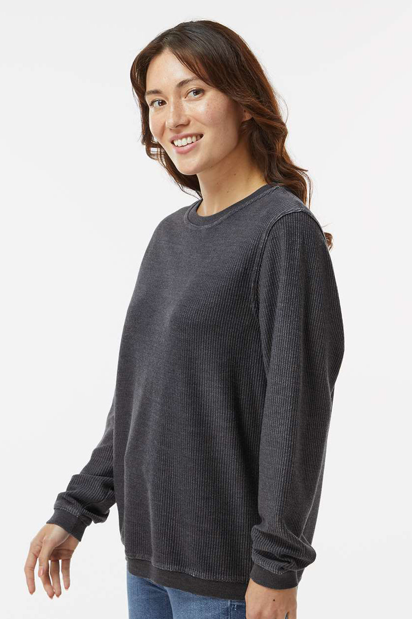 Boxercraft D02 Mens Corduroy Crewneck Sweatshirt Black Model Side