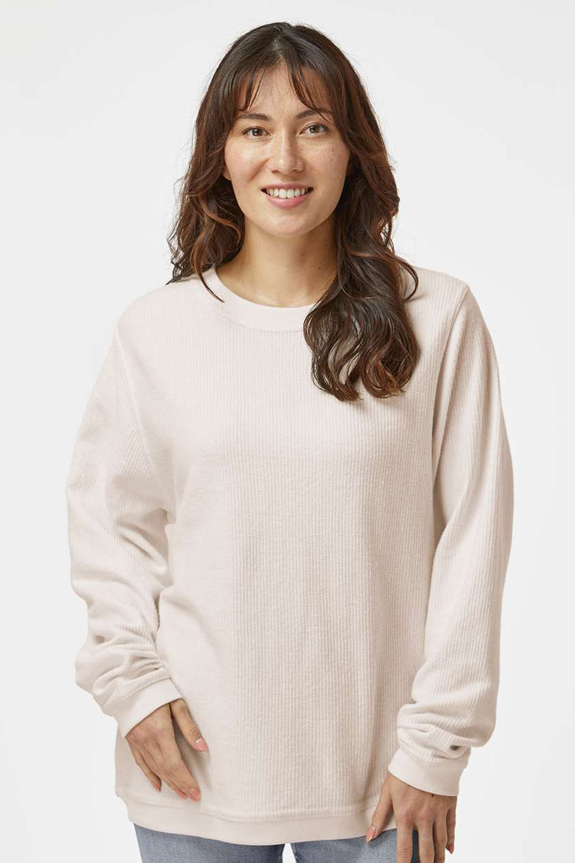 Boxercraft D02 Mens Corduroy Crewneck Sweatshirt Natural Model Front