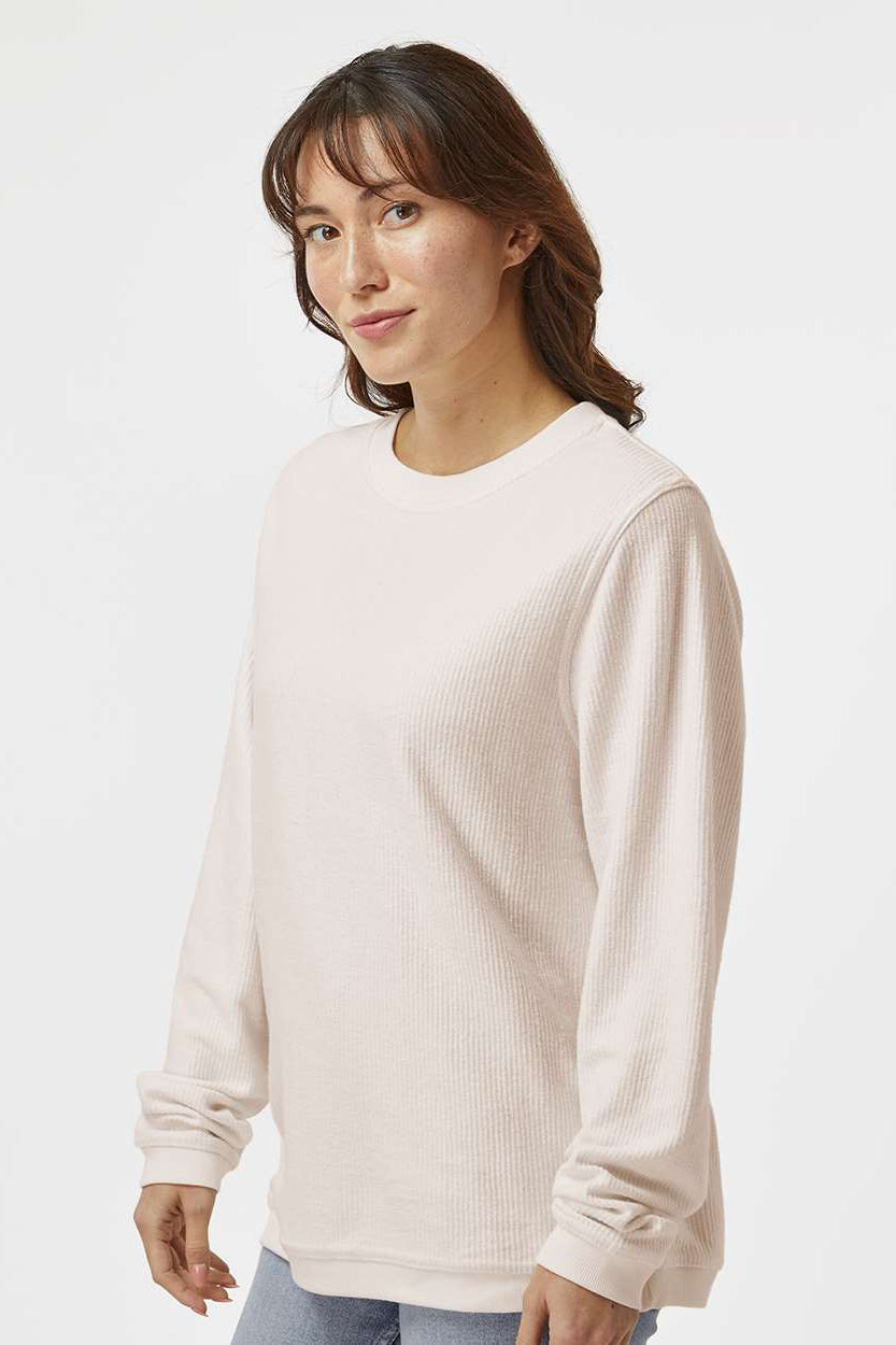 Boxercraft D02 Mens Corduroy Crewneck Sweatshirt Natural Model Side