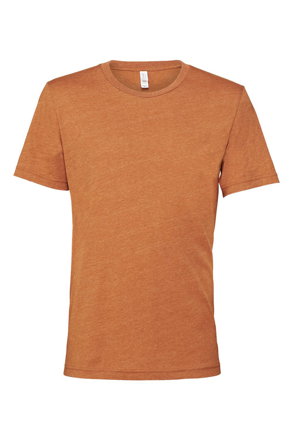 Bella + Canvas BC3001CVC/3001CVC Mens Heather CVC Short Sleeve Crewneck T-Shirt Heather Autumn Orange Flat Front