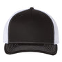 Richardson Hats Mens 5 Panel Snapback Trucker Hat - Black/White