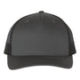 Richardson Hats Mens 5 Panel Snapback Trucker Hat - Charcoal Grey/Black