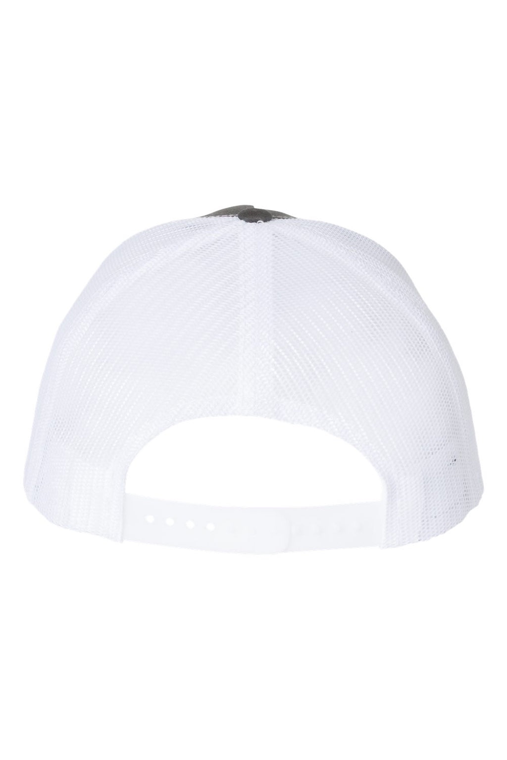 Richardson Hats 112FP Mens 5 Panel Snapback Trucker Hat Charcoal Grey/White Flat Back