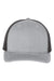 Richardson Hats 112FP Mens 5 Panel Snapback Trucker Hat Heather Grey/Black Flat Front