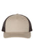 Richardson Hats 112FP Mens 5 Panel Snapback Trucker Hat Khaki/Coffee Brown Flat Front