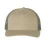 Richardson Hats Mens 5 Panel Snapback Trucker Hat - Pale Khaki/Loden Green