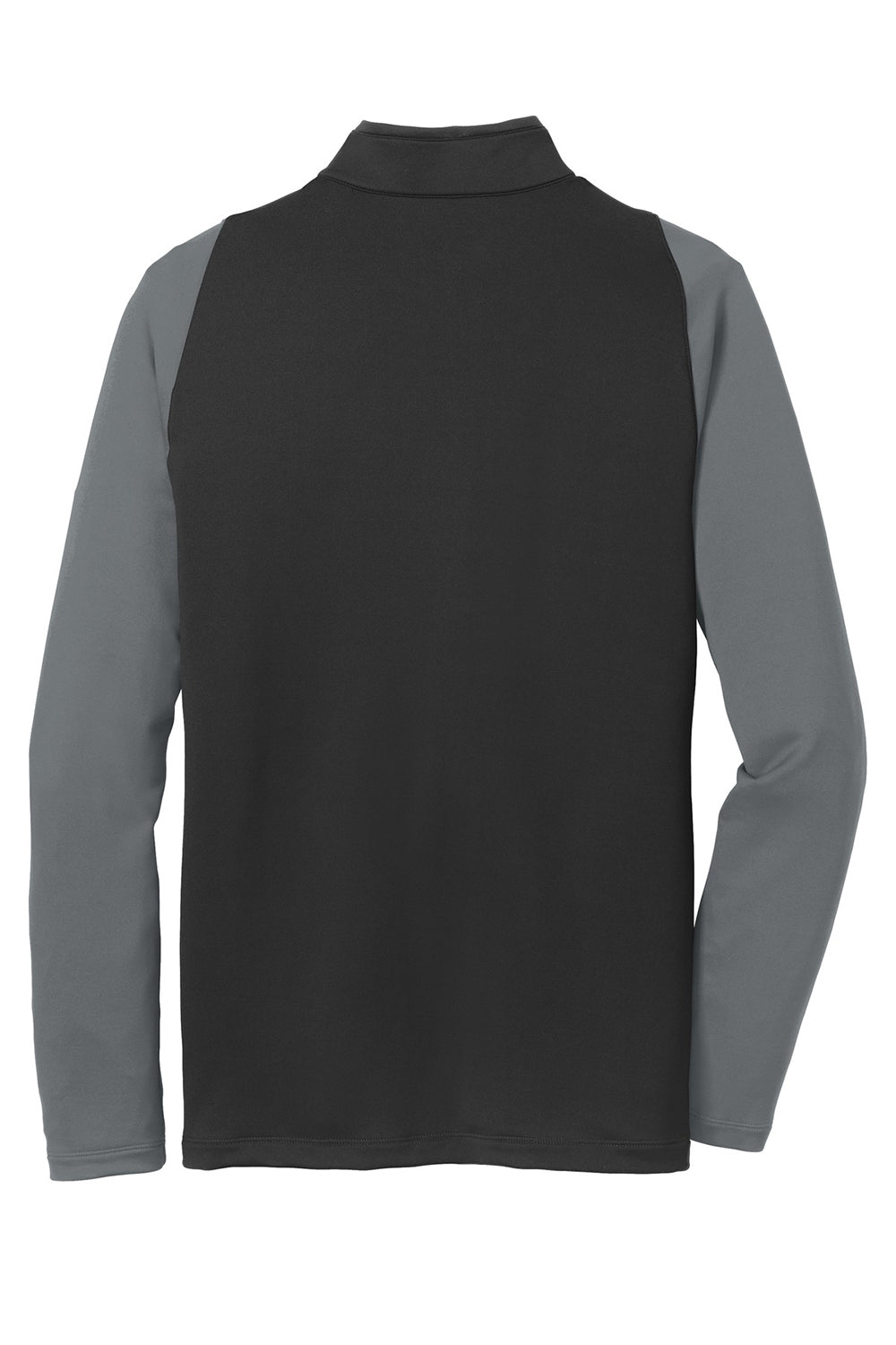 Nike 779795 Mens Dri-Fit Moisture Wicking 1/4 Zip Sweatshirt Black/Dark Grey Flat Back