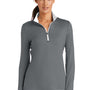 Nike Womens Dri-Fit Moisture Wicking 1/4 Zip Sweatshirt - Dark Grey/White