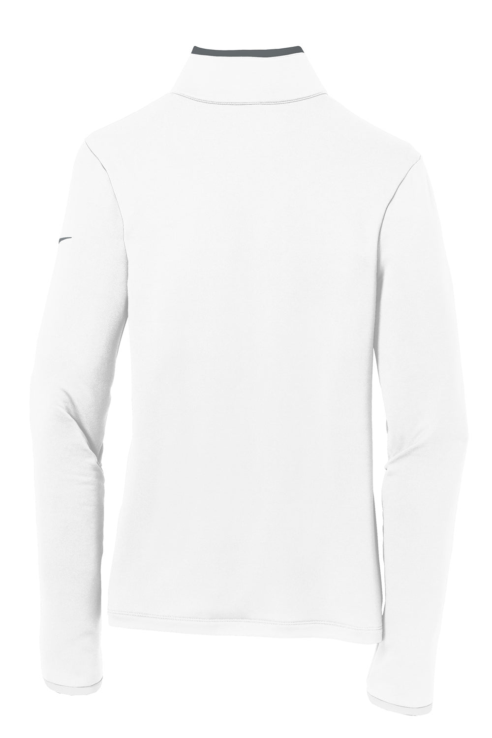 Nike 779796 Womens Dri-Fit Moisture Wicking 1/4 Zip Sweatshirt White/Dark Grey Flat Back