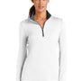Nike Womens Dri-Fit Moisture Wicking 1/4 Zip Sweatshirt - White/Dark Grey