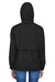 North End 78032 Womens Techno Lite Water Resistant Full Zip Hooded Jacket Black Model Back