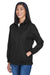 North End 78032 Womens Techno Lite Water Resistant Full Zip Hooded Jacket Black Model 3q