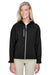 North End 78166 Womens Prospect Water Resistant Full Zip Hooded Jacket Black Model Front