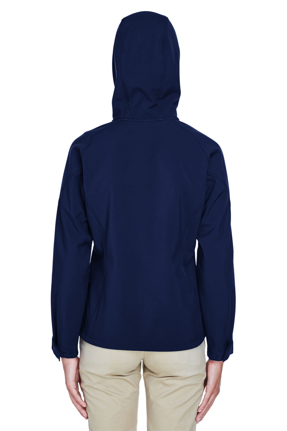 North End 78166 Womens Prospect Water Resistant Full Zip Hooded Jacket Classic Navy Blue Model Back