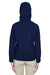 North End 78166 Womens Prospect Water Resistant Full Zip Hooded Jacket Classic Navy Blue Model Back