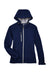 North End 78166 Womens Prospect Water Resistant Full Zip Hooded Jacket Classic Navy Blue Flat Front