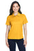 Core 365 78181 Womens Origin Performance Moisture Wicking Short Sleeve Polo Shirt Campus Gold Model Front