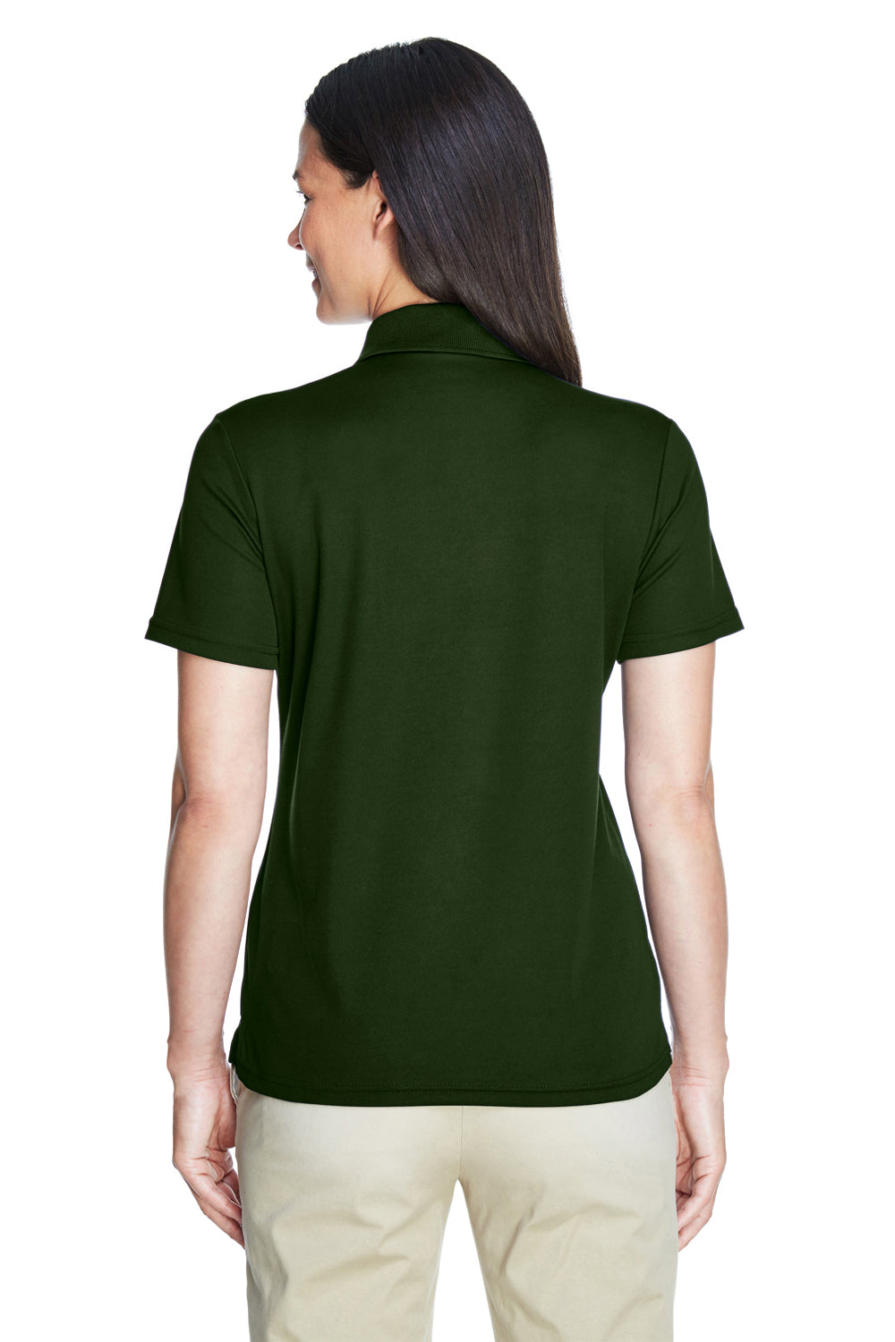 Core 365 78181 Womens Origin Performance Moisture Wicking Short Sleeve Polo Shirt Forest Green Model Back