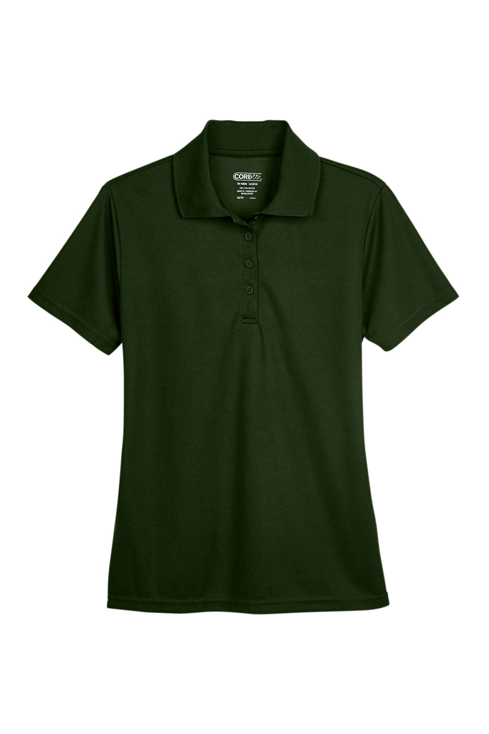 Core 365 78181 Womens Origin Performance Moisture Wicking Short Sleeve Polo Shirt Forest Green Flat Front