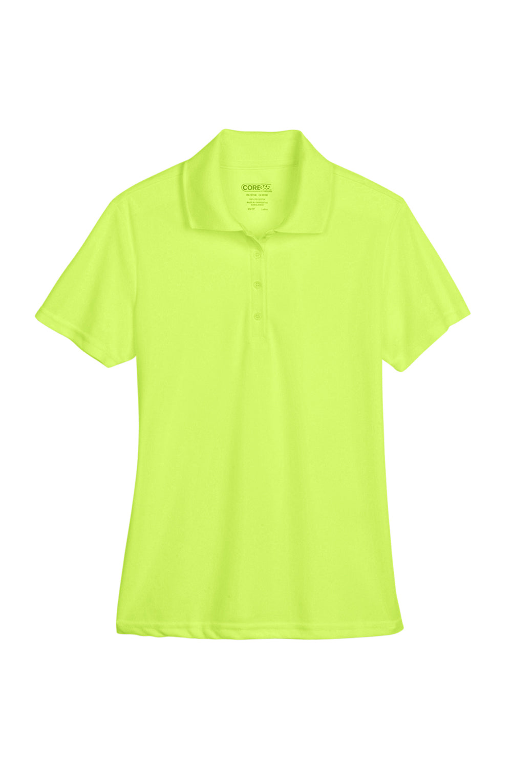 Core 365 78181 Womens Origin Performance Moisture Wicking Short Sleeve Polo Shirt Safety Yellow Flat Front