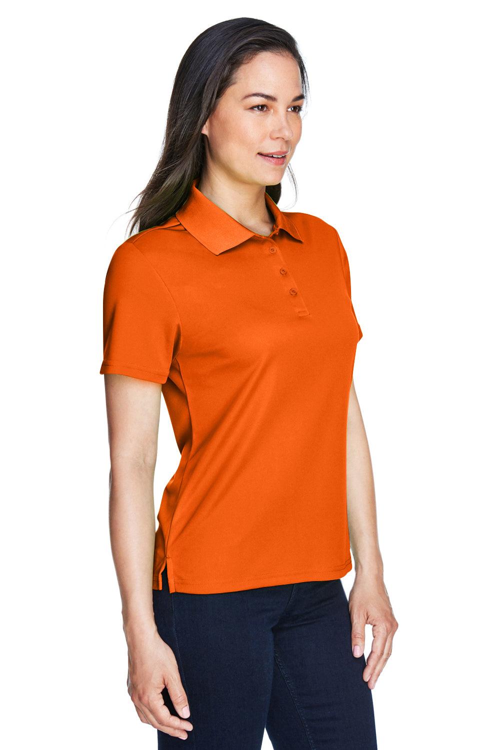 Core 365 78181 Womens Origin Performance Moisture Wicking Short Sleeve Polo Shirt Campus Orange Model 3q