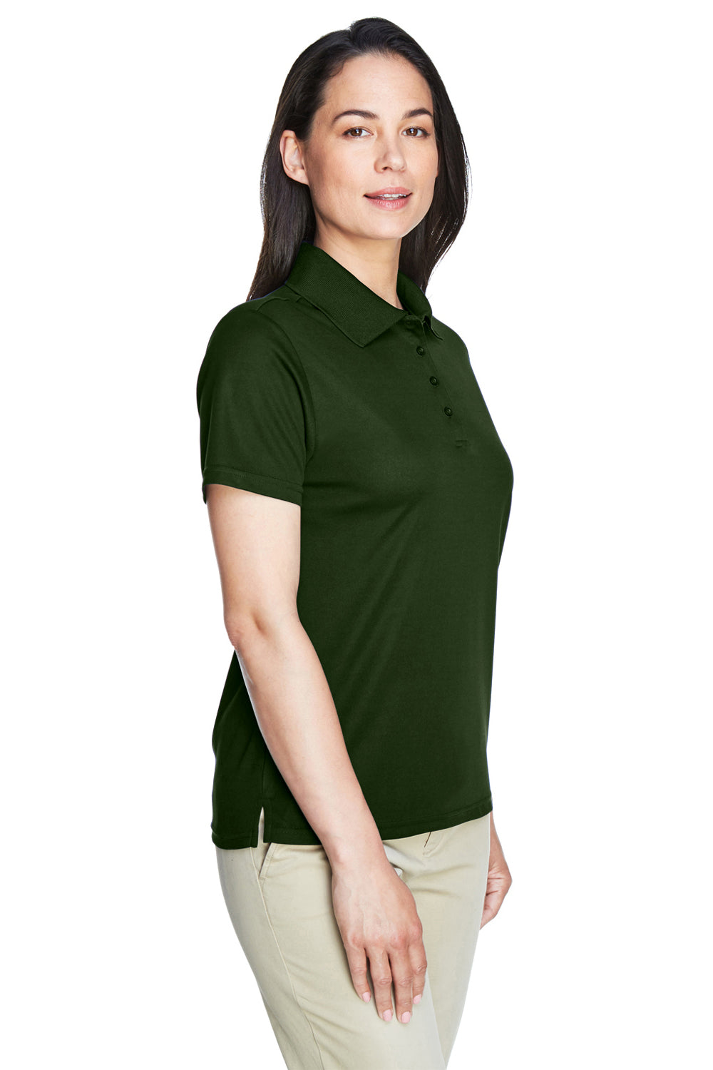 Core 365 78181 Womens Origin Performance Moisture Wicking Short Sleeve Polo Shirt Forest Green Model 3q