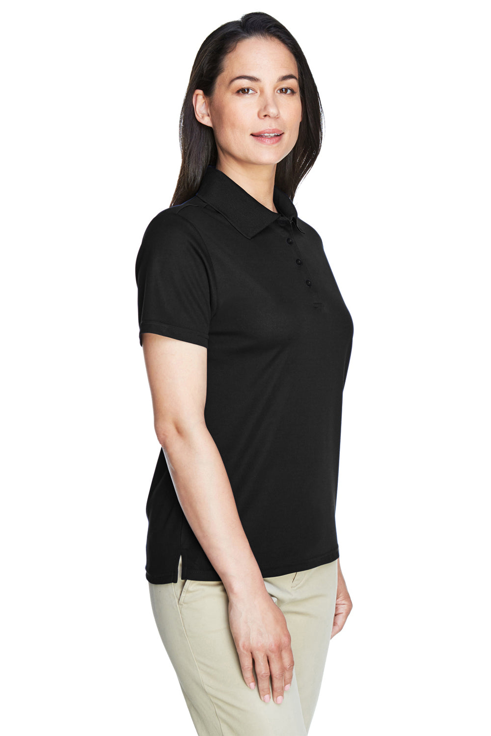 Core 365 78181 Womens Origin Performance Moisture Wicking Short Sleeve Polo Shirt Black Model 3q
