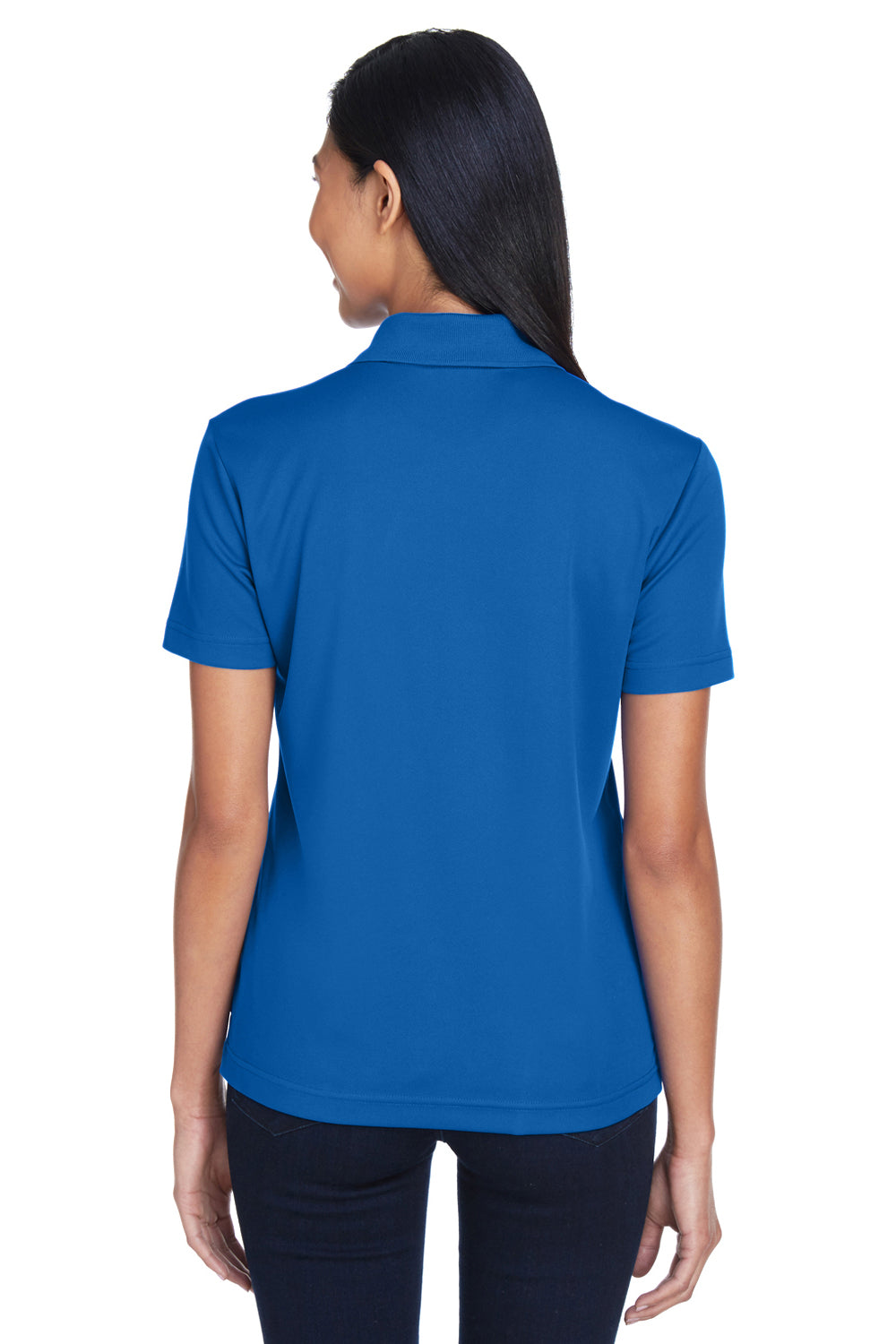 Core 365 78181P Womens Origin Performance Moisture Wicking Short Sleeve Polo Shirt w/ Pocket True Royal Blue Model Back