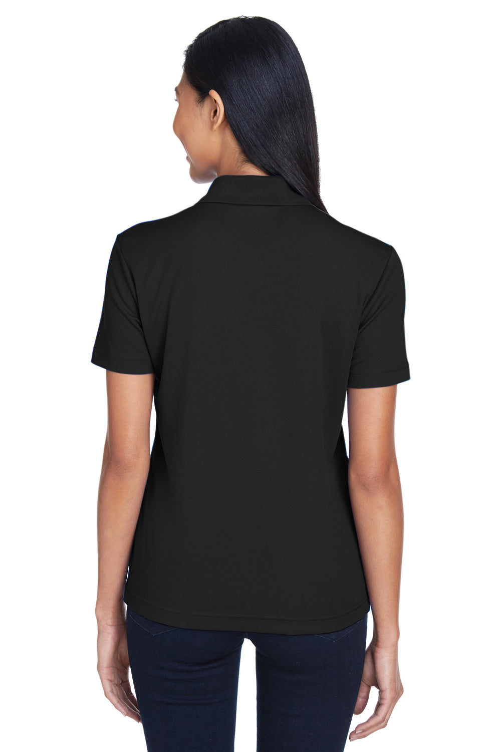 Core 365 78181P Womens Origin Performance Moisture Wicking Short Sleeve Polo Shirt w/ Pocket Black Model Back
