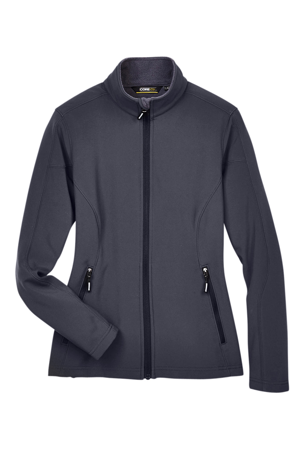 Core 365 78184 Womens Cruise Water Resistant Full Zip Jacket Carbon Grey Flat Front