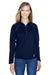 North End 78187 Womens Radar Performance Moisture Wicking 1/4 Zip Sweatshirt Classic Navy Blue/Grey Model Front