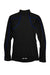North End 78187 Womens Radar Performance Moisture Wicking 1/4 Zip Sweatshirt Black/True Royal Blue Flat Back