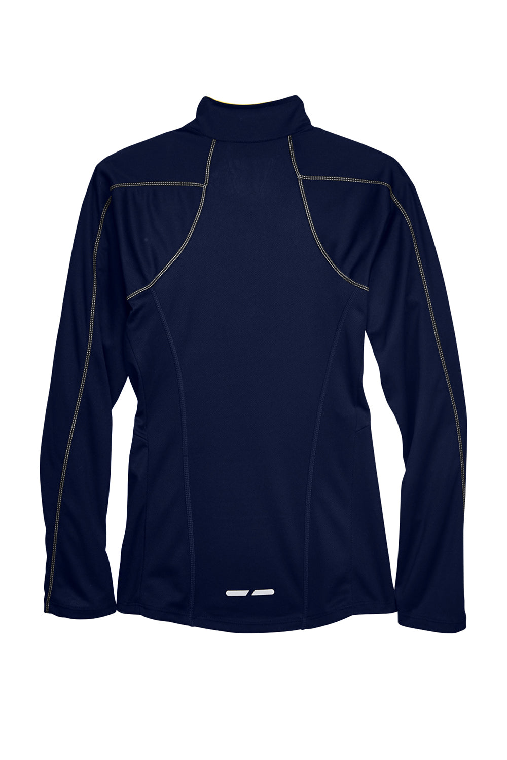 North End 78187 Womens Radar Performance Moisture Wicking 1/4 Zip Sweatshirt Classic Navy Blue/Grey Flat Back