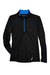 North End 78187 Womens Radar Performance Moisture Wicking 1/4 Zip Sweatshirt Black/True Royal Blue Flat Front