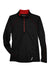 North End 78187 Womens Radar Performance Moisture Wicking 1/4 Zip Sweatshirt Black/Classic Red Flat Front