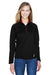 North End 78187 Womens Radar Performance Moisture Wicking 1/4 Zip Sweatshirt Black/Classic Red Model Front
