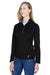 North End 78187 Womens Radar Performance Moisture Wicking 1/4 Zip Sweatshirt Black/True Royal Blue Model 3q
