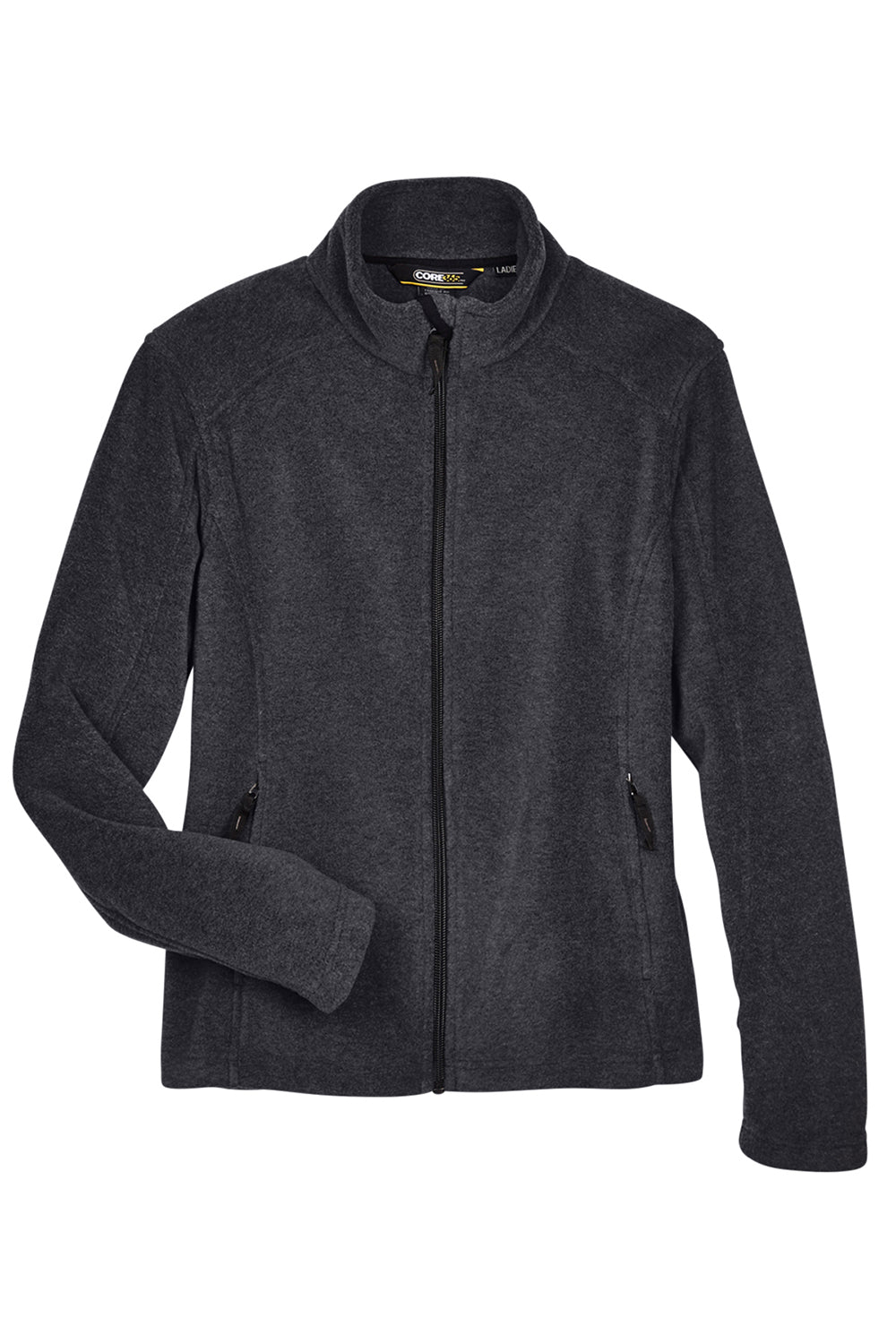 Core 365 78190 Womens Journey Pill Resistant Fleece Full Zip Jacket Heather Charcoal Grey Flat Front