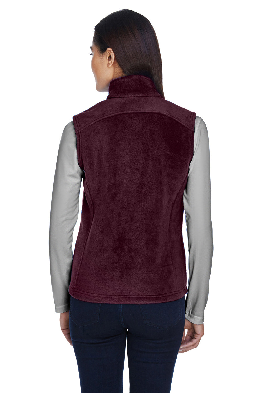 Core 365 78191 Womens Journey Pill Resistant Fleece Full Zip Vest Burgundy Model Back
