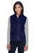 Core 365 78191 Womens Journey Pill Resistant Fleece Full Zip Vest Classic Navy Blue Model Front
