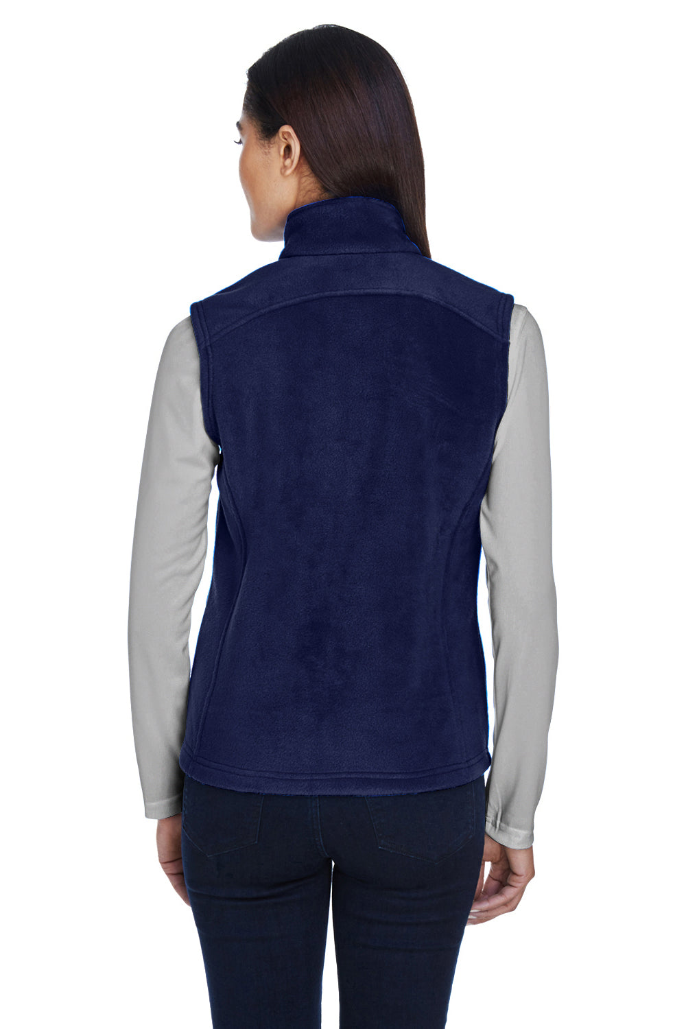 Core 365 78191 Womens Journey Pill Resistant Fleece Full Zip Vest Classic Navy Blue Model Back