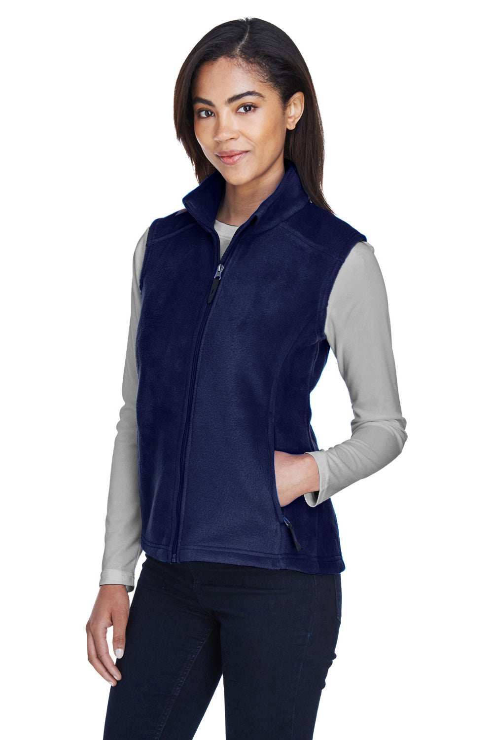 Core 365 78191 Womens Journey Pill Resistant Fleece Full Zip Vest Classic Navy Blue Model 3q